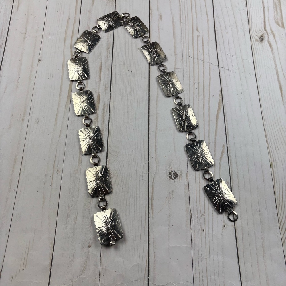 Vintage Silver Tone Western Style Belt size 33